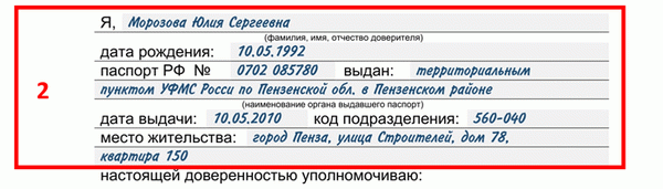 Информация о представителе - физическом лице