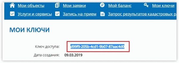 Ключевой доступ к сайту Росреестра