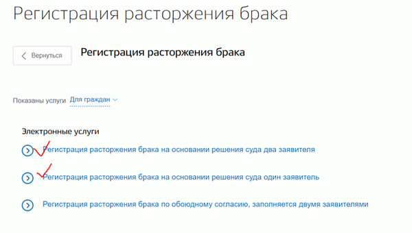 Развод через государственную службу в соответствии с судебным решением