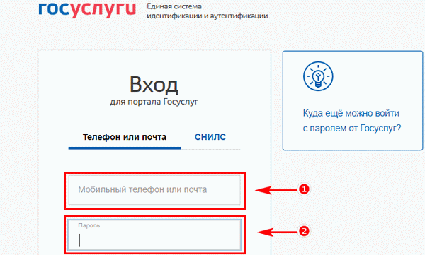 Полные данные по счету госуслуг