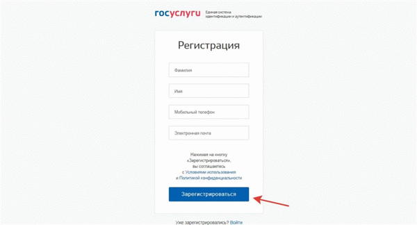 Регистрация в Госуслугах